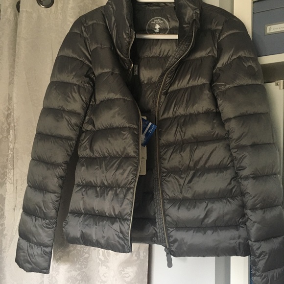 HP💫👌 NWT VEGAN Puffer Iris Jacket Mid Grey Size 1 - Picture 4 of 6